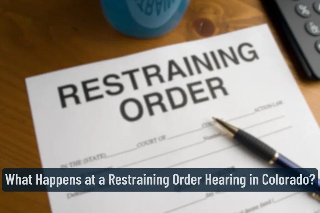 What happens at a restraining order hearing in Colorado?